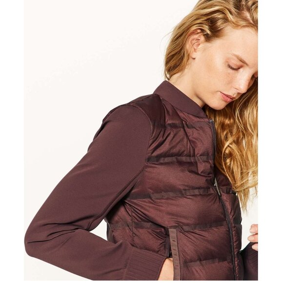 Lululemon Down and Around Bomber Reversible / Size 4 / Dark Cedar Goose Down - Picture 2 of 13